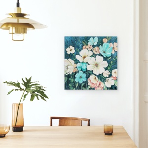Tablou canvas - Flori, Lalele Colorate, Pictura, 90 x 90 cm - Img 4