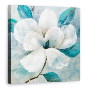 Tablou canvas - Flori, Magnolia, Albastru si Alb, Pictura, 60 x 60 cm