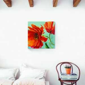 Tablou decorativ flori vintage pe canvas 60x60 cm