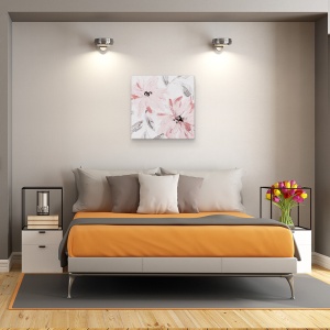 Tablou canvas - Flori, Roz, Fericire, Pictura, 90 x 90 cm - Img 3