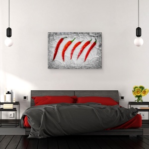 Tablou canvas - Foc Congelat, Inghet, Chili, Piper, Ardei Iute, Gheata, 40 x 60 cm - Img 3