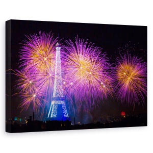 Tablou canvas - Focuri De Artificii La Turnul Eiffel, Sarbatoare, Petrecere, Festival, Cer, 80 x 120 cm
