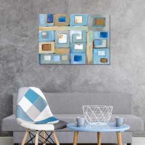 Tablou Canvas - Forme, Abstract, Albastru 75 x 100 cm - Img 2