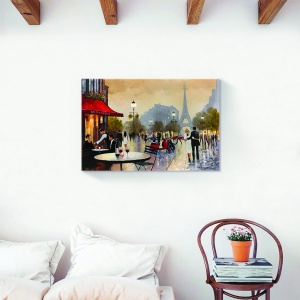 Tablou decorativ Paris canvas cu Turnul Eiffel iluminat