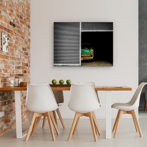 Tablou canvas - Frumusete Ascunsa, Masina, Clasic, Retro, Vintage, Garaj, 75 x 100 cm - Img 4
