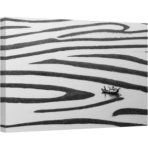 Tablou canvas - Frumusetea Vietii Simple, Zebra, Canal, Canale, Persoana, Barca, Nava, 60 x 90 cm