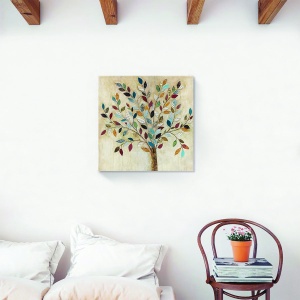 Tablou canvas frunze modern multicolor 60x60 cm
