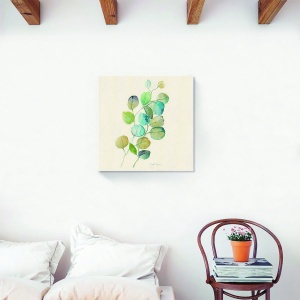 Tablou decorativ frunze verzi pe canvas 60x60 cm
