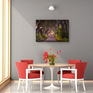 Tablou decorativ peisaj cu copaci în floare pe canvas