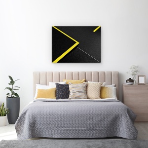 Tablou canvas - Ghiduri, Abstract, Linii, Contrast, Galben, Negru, Strada, 60 x 80 cm - Img 3