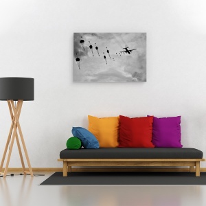 Tablou canvas - Go, Go, Go, Aviatie, Avion, Parasute, Zburand, Hercule, 40 x 60 cm - Img 2