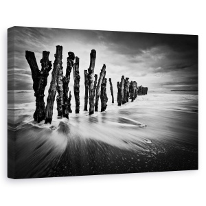 Tablou canvas - Graffiti Din Lemn, Plaja, Peisaj Marin, Surf, Apa, 40 x 60 cm