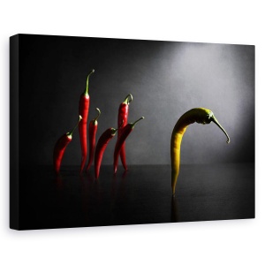 Tablou canvas - Hit The Road, Jack, Chili, Condiment, Bucatarie, Legume, Legume, 60 x 90 cm