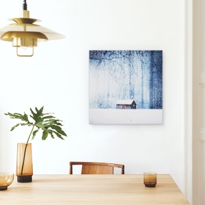 Tablou canvas - Iarna, Copac, Zapada, Casa, Stele, 90 x 90 cm - Img 4