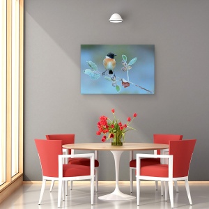 Tablou canvas - Iarna Grea, Natura, Pasare, Salbatic, Copac, Membre, 60 x 90 cm - Img 4