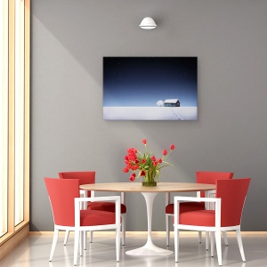 Tablou canvas - Iarna, Zapada, Casa, Stele, Peisaj, 80 x 120 cm - Img 4