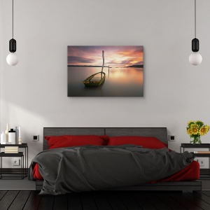 Tablou canvas - Iluzii, Peisaj, Barca, Linistita, Armonie, 80 x 120 cm - Img 3