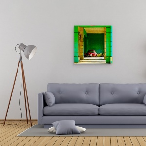 Tablou canvas - Impresia Cuba, Culoare, Culori, Verde, Rosu, 90 x 90 cm - Img 2