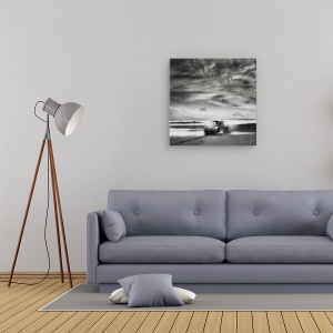 Tablou canvas - Inapoi In Viitor, Volkswagen, Plimbare, Tarm, Monocrom, Belgia, 90 x 90 cm - Img 2