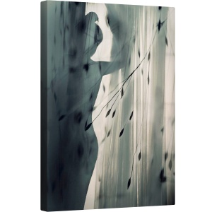 Tablou canvas - Incert, Stare de Spirit, Perdea, Fereastra, Femeie, Model, Silueta, 50 x 80 cm