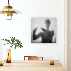 Tablou canvas - Inima Peste Cap, Mana, Degetele, Fata, 90 x 90 cm - Img 4