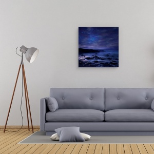 Tablou canvas - Insomnie, Noapte, Mare, Peisaj Marin, Plaja, 60 x 60 cm - Img 2
