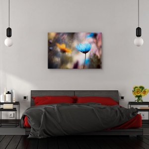 Tablou canvas - Invitatie la dans, Flori, Gradina, Albastru, Cuplu, 60 x 90 cm - Img 3