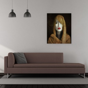 Tablou canvas - Kemuning, Portret, Pelerina, Mantia, Capota, Esarfa, 60 x 75 cm - Img 2