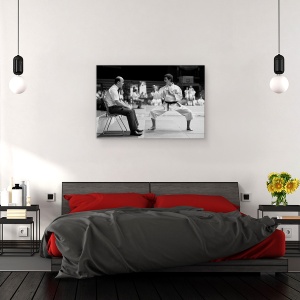 Tablou canvas - Kiae, Actiune, Alb-Negru, Lupta, Tutore, Uniform, 40 x 60 cm - Img 3