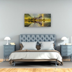 Tablou Canvas - Kilchurn, Castel, Panorama, Medieval, Ruina, 50 x 100 cm - Img 4