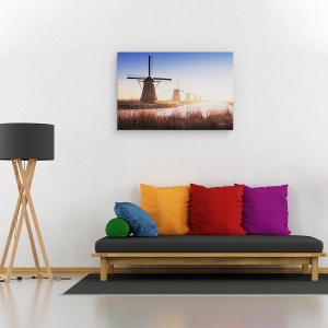Tablou canvas - Kinderdijk, Moara De Vant, Olanda, Peisaj, 60 x 90 cm - Img 2