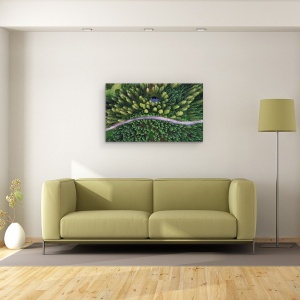 Tablou Canvas - Lac Ascuns, Drona, Rutier, Padure, Lac, Drum, 50 x 80 cm - Img 2