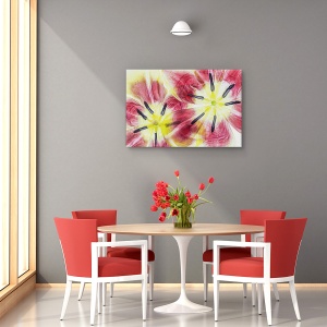 Tablou canvas - Lalele, Natura moarta, Petale, Flori, Rosu, 80 x 120 cm - Img 4