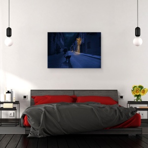 Tablou canvas - Le Chat Noir, Intuneric, Negru, Vrajitoare, Noapte, Compozit, 40 x 60 cm - Img 3