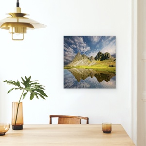 Tablou canvas - Liniste, Peisaj, Cer, Nori, Munte, Islanda, 90 x 90 cm - Img 4