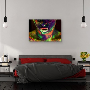 Tablou canvas - Lumea lui Alice, Portret, Femeie, Stralucire, Buze, 80 x 120 cm - Img 3
