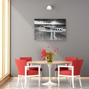 Tablou canvas - Lumina Calda A Soarelui, Plaja, Surf, Vapor, Epava, Soare, 60 x 90 cm - Img 4