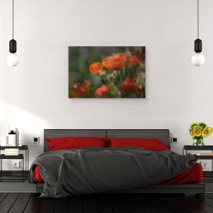 Tablou canvas - Maci, Flori, Camp, Rosu, Capricios, 60 x 90 cm - Img 3