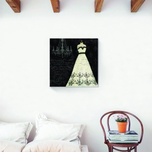 Tablou decorativ canvas Vintage Paris cu manechin alb-negru