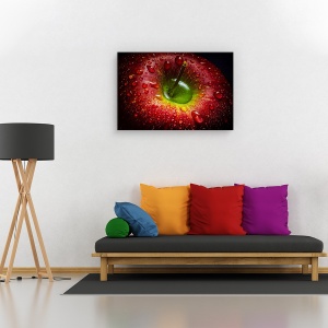 Tablou canvas - Mar rosu, Flori, Bucatarie, Fructe, Umede, 80 x 120 cm - Img 2