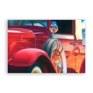 Tablou Canvas - Masina, Retro, Oldtimer, Rosu, 80 x 120 cm