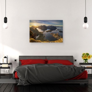Tablou canvas - Moment Magic, Arctic, Plaja, Seara, Fiord, Gravdalsbukta, Lac, 60 x 90 cm - Img 3