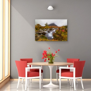 Tablou canvas peisaj montan cu cascadă și râu 60x90 cm