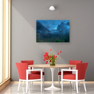 Tablou canvas - Munte Sumbru, Yosemite, Munti, Vale, Nori, Cascada, 80 x 120 cm - Img 4