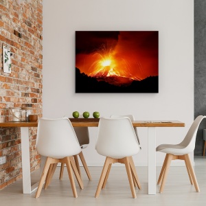 Tablou canvas - Muntele Etna, Vulcan, Eruptie, Lava, Magma, Flacara, 75 x 100 cm - Img 4