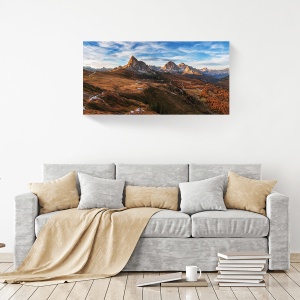 Tablou decorativ montan canvas cu munți înzăpeziți și pădure