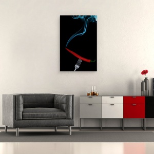 Tablou canvas - Muscatura Fierbinte, Chili, Tamaie, Fum, Furculita, 60 x 90 cm - Img 2