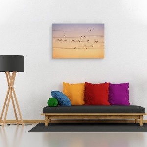 Tablou canvas - Muzica Luminii, Pasare, Rasarit De Soare, Sarma, New Mexico, Fire, 60 x 90 cm - Img 2
