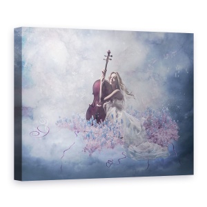 Tablou canvas - Muzica Sufletului, Culori Pastelate, Vioara, Instrument, 75 x 100 cm