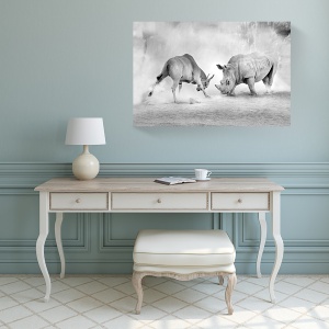 Tablou canvas natură animale cu rinocer și antilopă